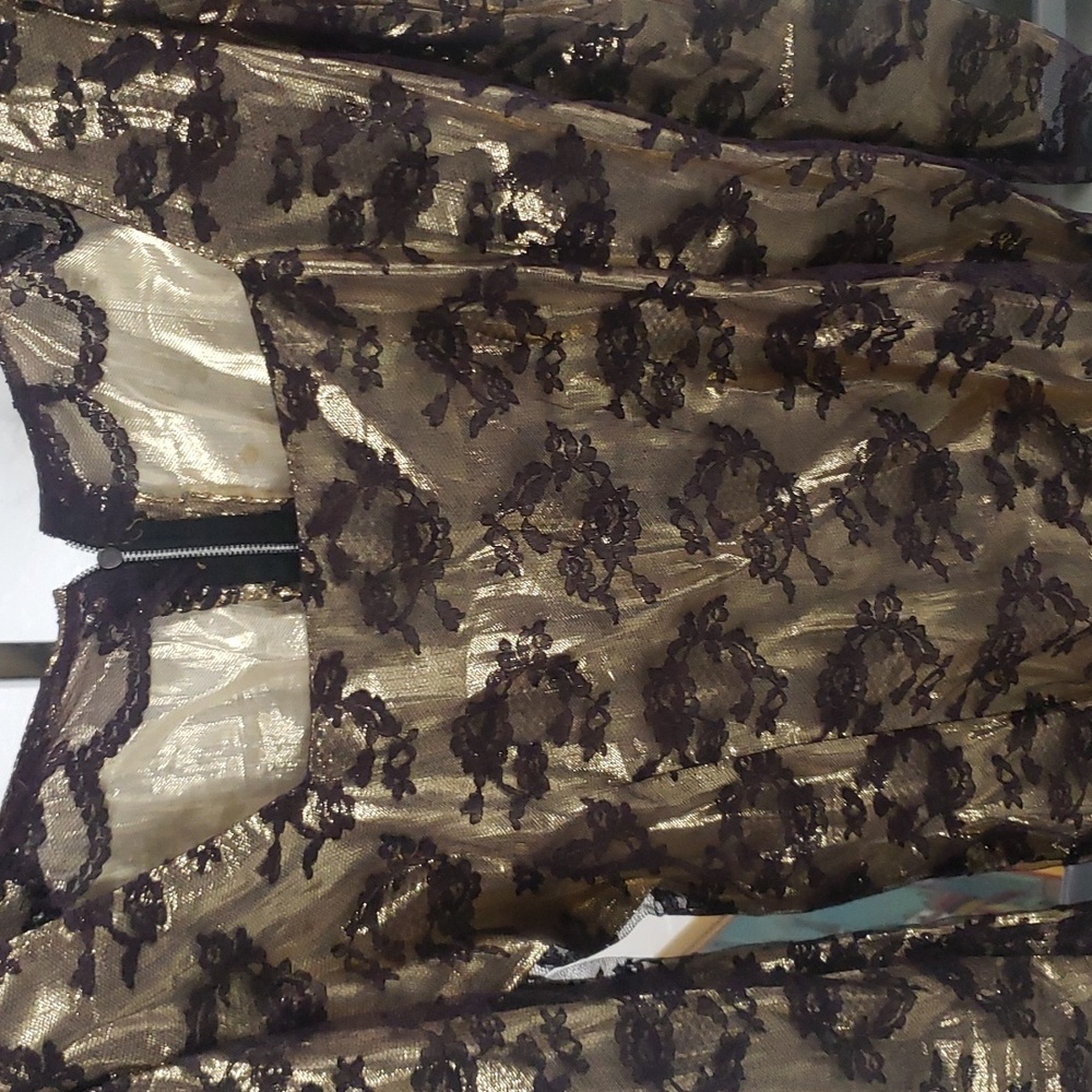 Handmade. Gold Lemay and Black Bace Dress